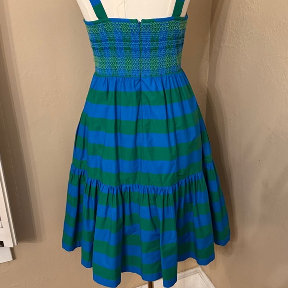 NEW HOPE FOR FLOWERS Small tiered mini slip dress in blue/green awning stripes - Picture 6 of 9